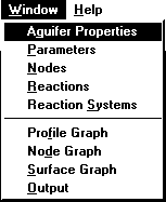 [Selecting <STRONG>Aquifer Properties</STRONG> from the <STRONG>Window</STRONG> menu.]